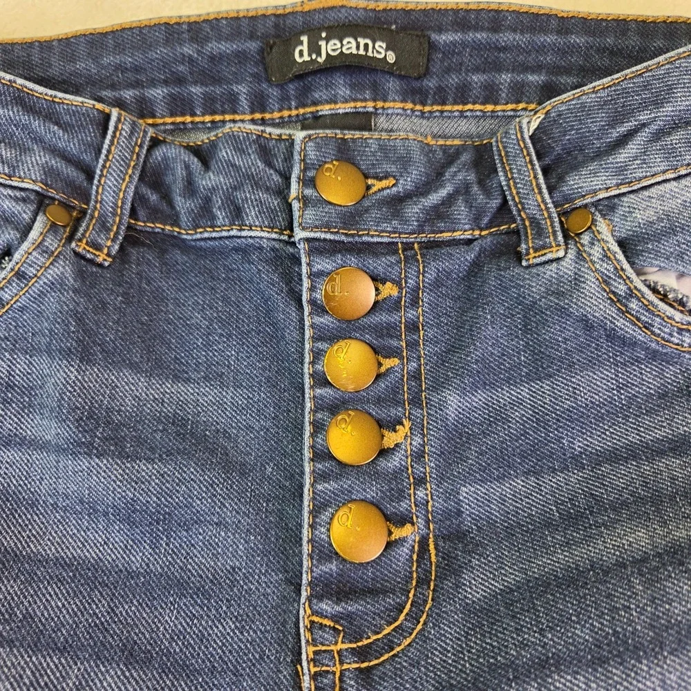 d.jeans Womens Size 6 Dark Wash Exposed Button Fly Stretch Denim Jeans RN55356